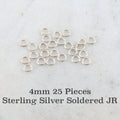 Sterling Silver 4mm 21 Gauge Soldered Closed Jump Rings Charm Links (25pc)