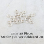 Sterling Silver 4mm 21 Gauge Soldered Closed Jump Rings Charm Links (25pc)