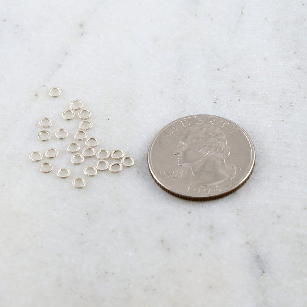 Sterling Silver 3mm 24 Gauge Soldered Closed Jump Rings Charm Links (25pc)