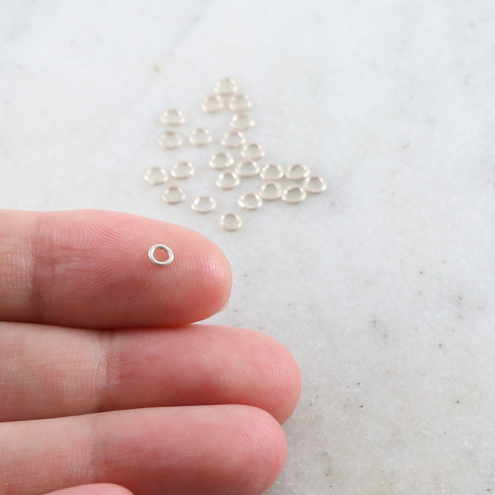 Sterling Silver 3mm 24 Gauge Soldered Closed Jump Rings Charm Links (25pc)