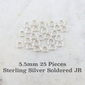 Sterling Silver 5.5mm 20 Gauge Soldered Closed Jump Rings Charm Links (25pc)