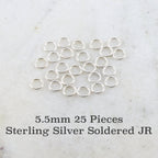 Sterling Silver 5.5mm 20 Gauge Soldered Closed Jump Rings Charm Links (25pc)