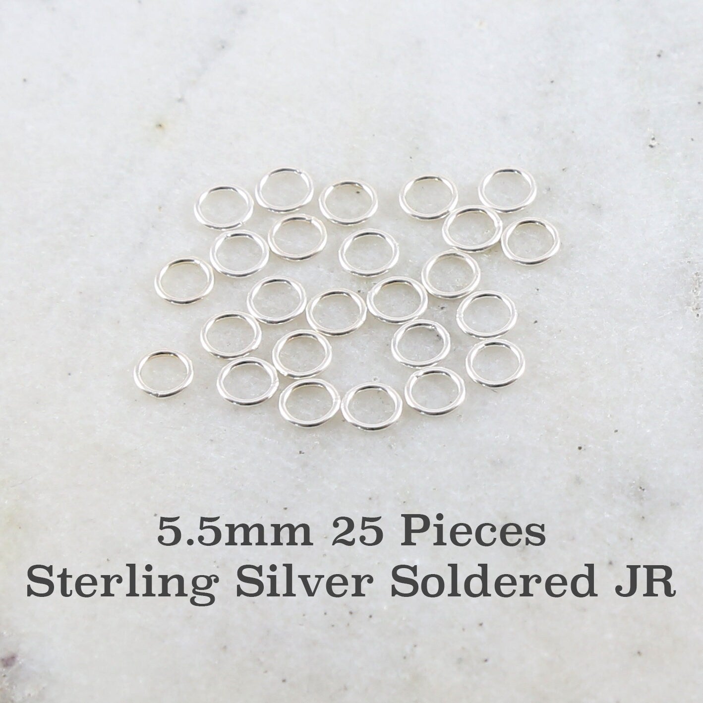 Sterling Silver 5.5mm 20 Gauge Soldered Closed Jump Rings Charm Links (25pc)