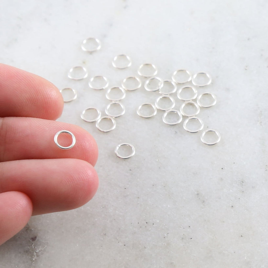 Sterling Silver 5.5mm 20 Gauge Soldered Closed Jump Rings Charm Links (25pc)