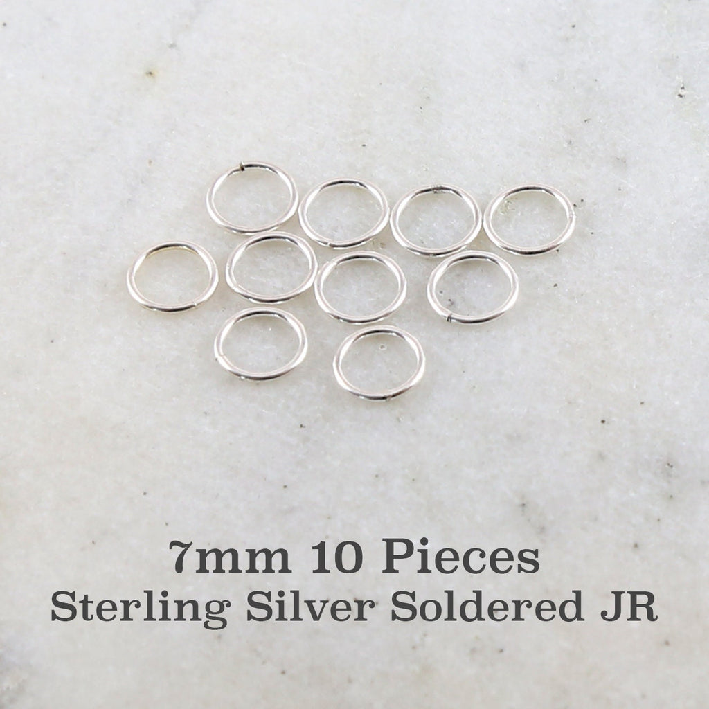 Sterling Silver 7mm 19 Gauge Soldered Closed Jump Rings Charm Links (10pc)