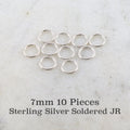 Sterling Silver 7mm 19 Gauge Soldered Closed Jump Rings Charm Links (10pc)