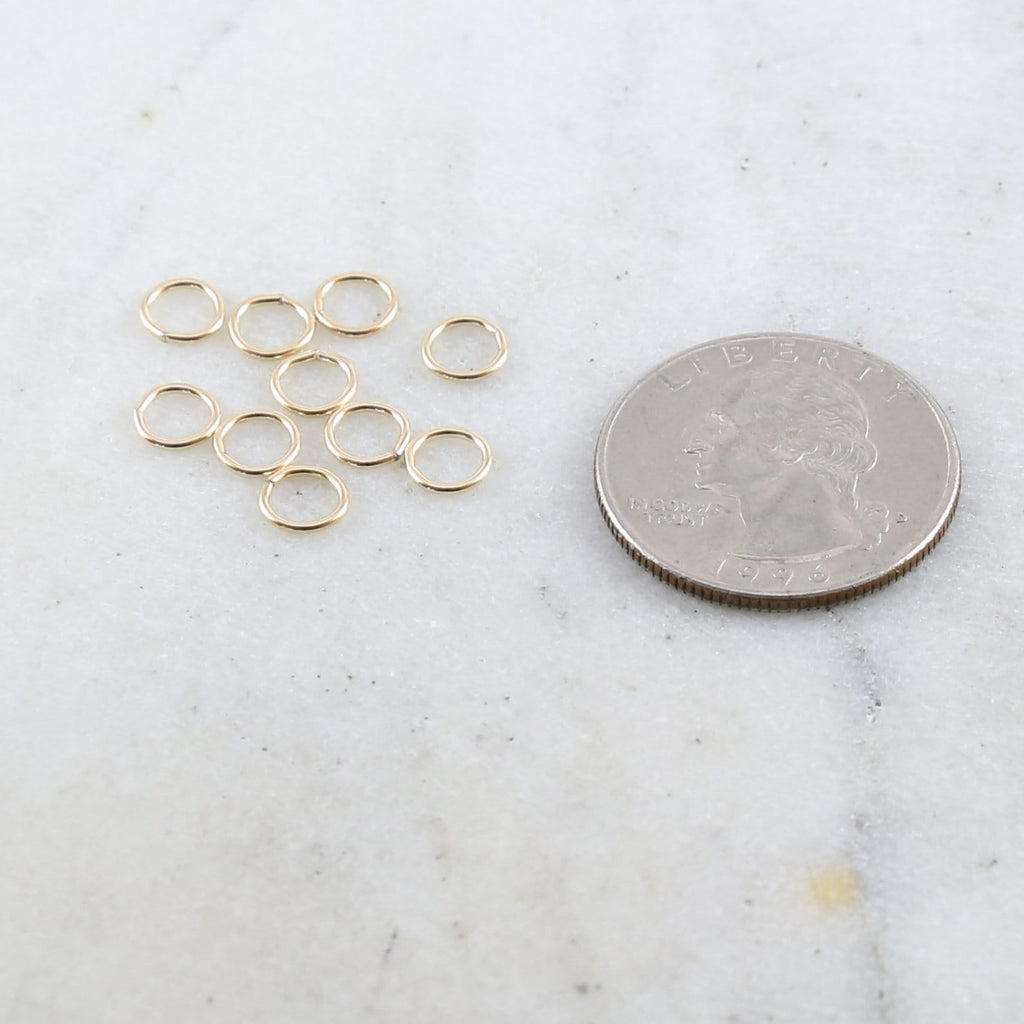 14K Gold Filled 6mm 20 Gauge Soldered Closed Jump Rings Charm Links (10pc)