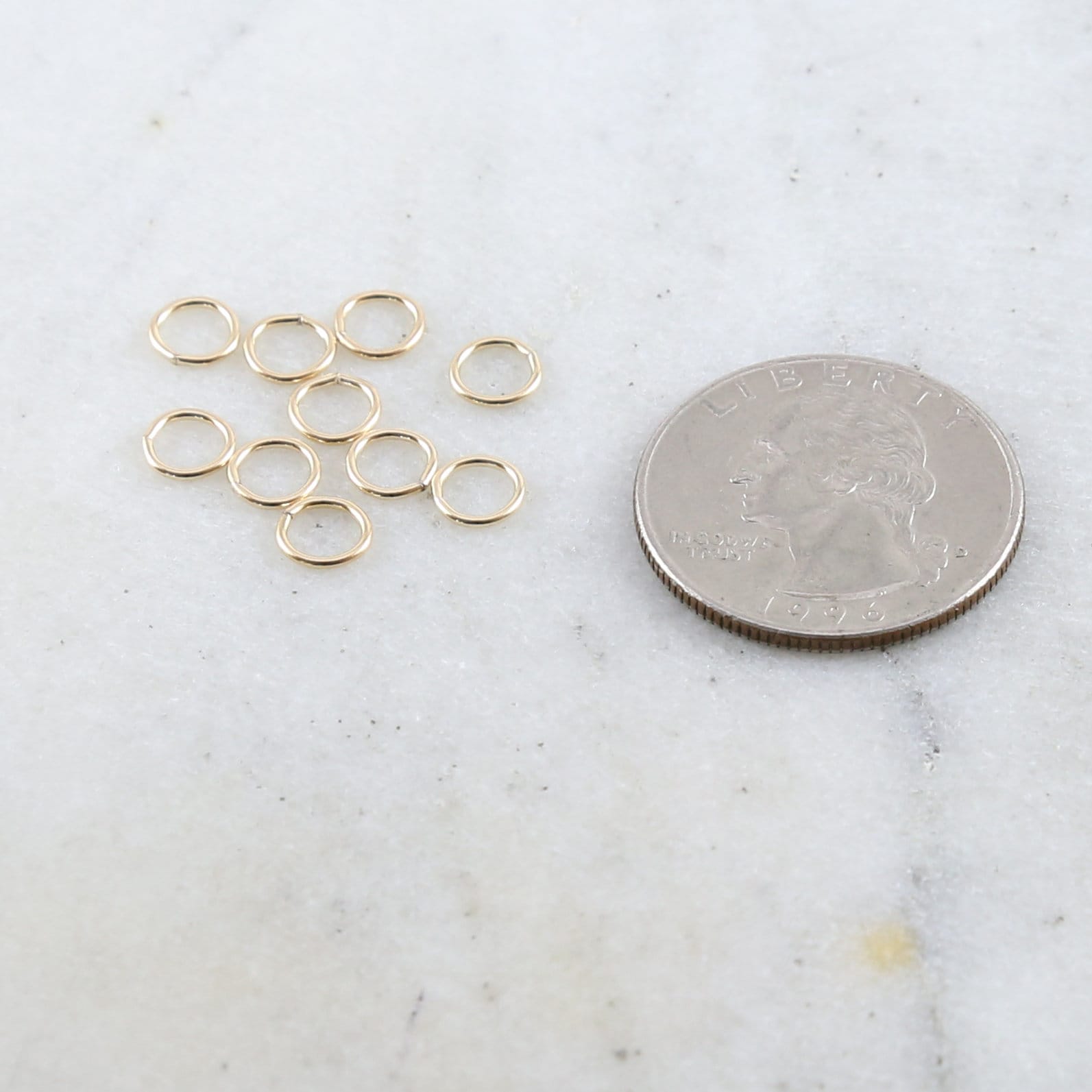 14K Gold Filled 6mm 20 Gauge Soldered Closed Jump Rings Charm Links (10pc)