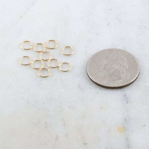 14K Gold Filled 6mm 20 Gauge Soldered Closed Jump Rings Charm Links (10pc)
