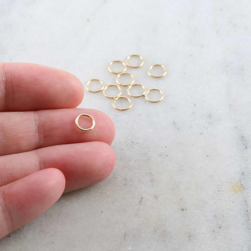 14K Gold Filled 6mm 20 Gauge Soldered Closed Jump Rings Charm Links (10pc)