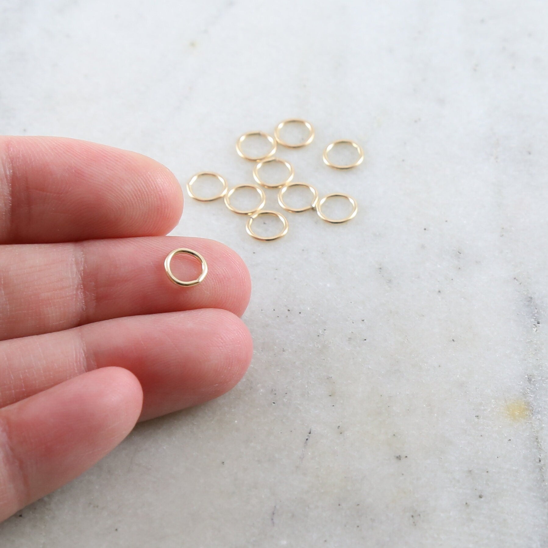 14K Gold Filled 6mm 20 Gauge Soldered Closed Jump Rings Charm Links (10pc)