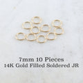 14K Gold Filled 7mm 19 Gauge Soldered Closed Jump Rings Charm Links (10pc)