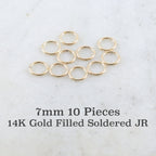 14K Gold Filled 7mm 19 Gauge Soldered Closed Jump Rings Charm Links (10pc)