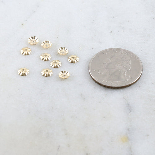 14K Gold Filled 5mm Flower Bead Cap (10pc)