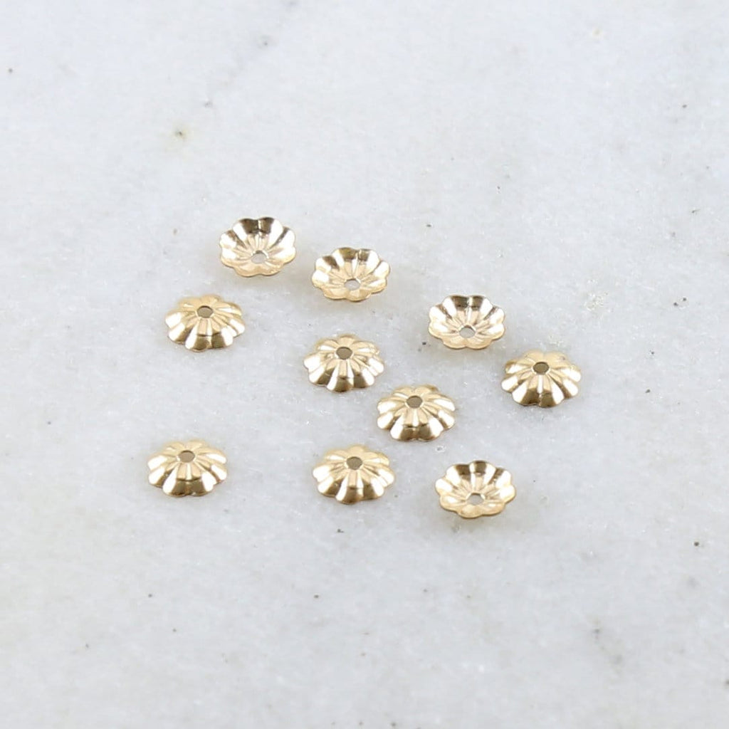 14K Gold Filled 5mm Flower Bead Cap (10pc)