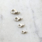 Sterling Silver . Rounded Swivel Lobster Clasp 4 Sizes 20mm 15mm 13mm