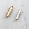 25mmx10mm Sterling Silver or 14K Gold Filled 4-Strand Slide Clasp in or Chain
