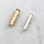 25mmx10mm Sterling Silver or 14K Gold Filled 4-Strand Slide Clasp in or Chain