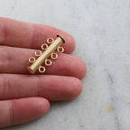 25mmx10mm Sterling Silver or 14K Gold Filled 4-Strand Slide Clasp in or Chain