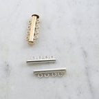 25mmx10mm Sterling Silver or 14K Gold Filled 4-Strand Slide Clasp in or Chain