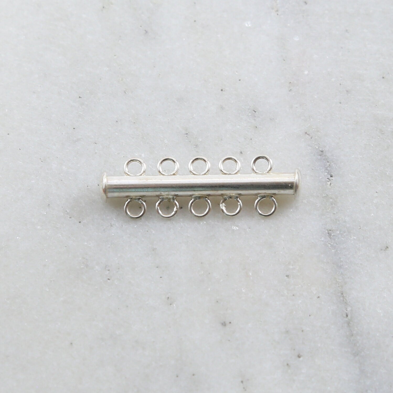 30mmx10mm Sterling Silver 5-Strand Slide Clasp in Chain Findings