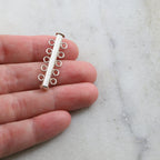 30mmx10mm Sterling Silver 5-Strand Slide Clasp in Chain Findings
