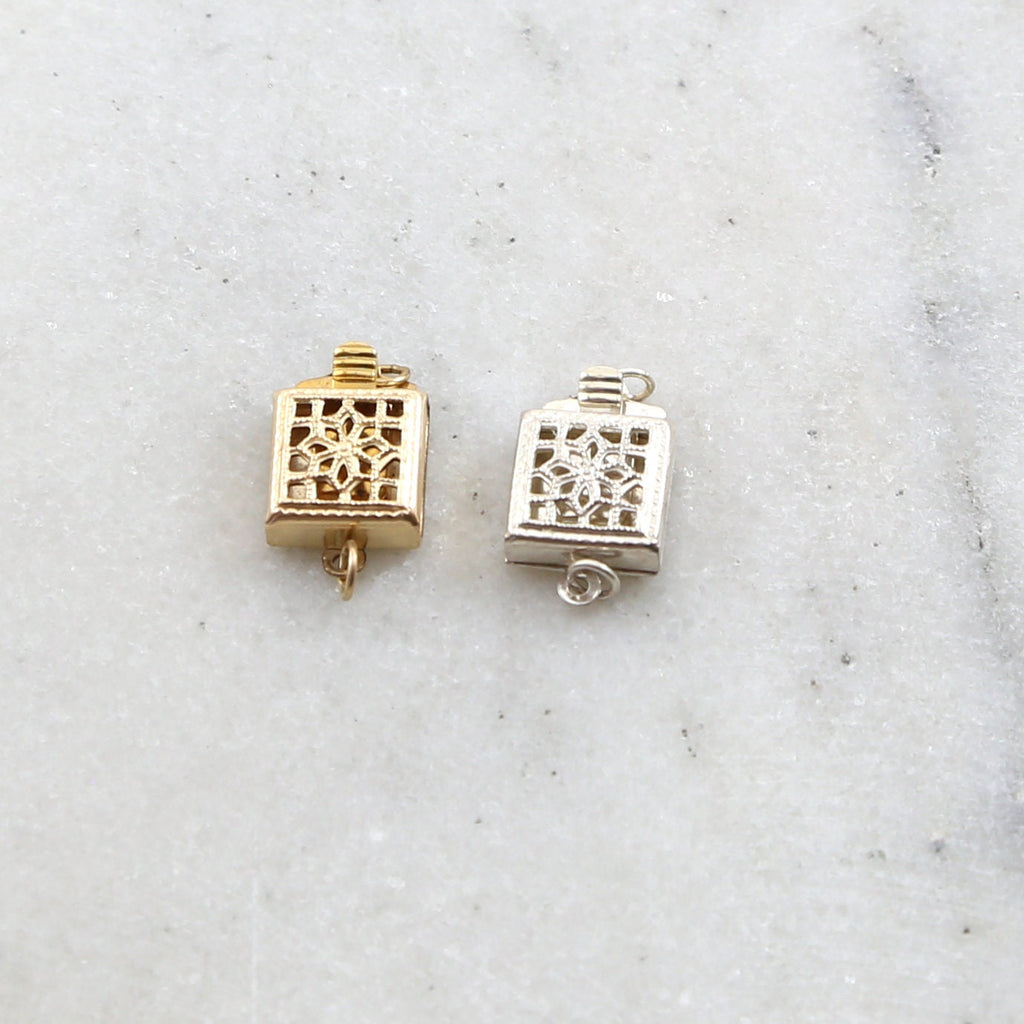 Sterling Silver or 14K Gold Filled Single Strand 8.5mm x 8.5mm Square Box