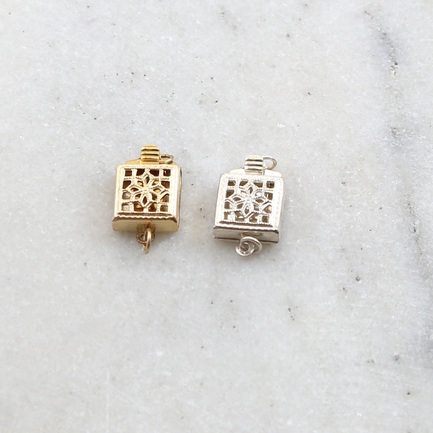 Sterling Silver or 14K Gold Filled Single Strand 8.5mm x 8.5mm Square Box