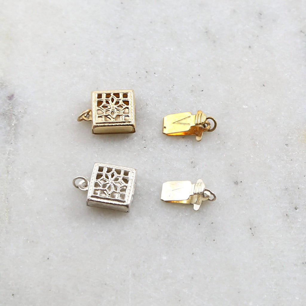 Sterling Silver or 14K Gold Filled Single Strand 8.5mm x 8.5mm Square Box