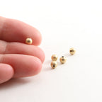 14K Gold Filled 4mm Smooth Matte Gold Seamless Round Spacer Beads (5pc)