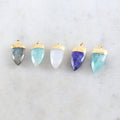 Sterling Silver or Gold Plated Beautiful Gemstone Point Dagger Charm Pendant