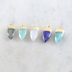 Sterling Silver or Gold Plated Beautiful Gemstone Point Dagger Charm Pendant