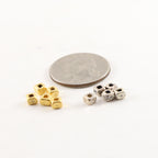 Sterling Silver or Vermeil 4mm Organic Artisan Cube Square Shape (5pc)