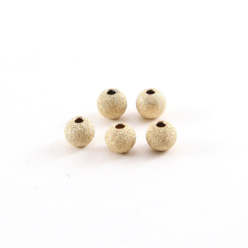 14K Gold Filled 5mm Stardust Bead Shiny Sparkle Seamless Round Spacer (5pc)