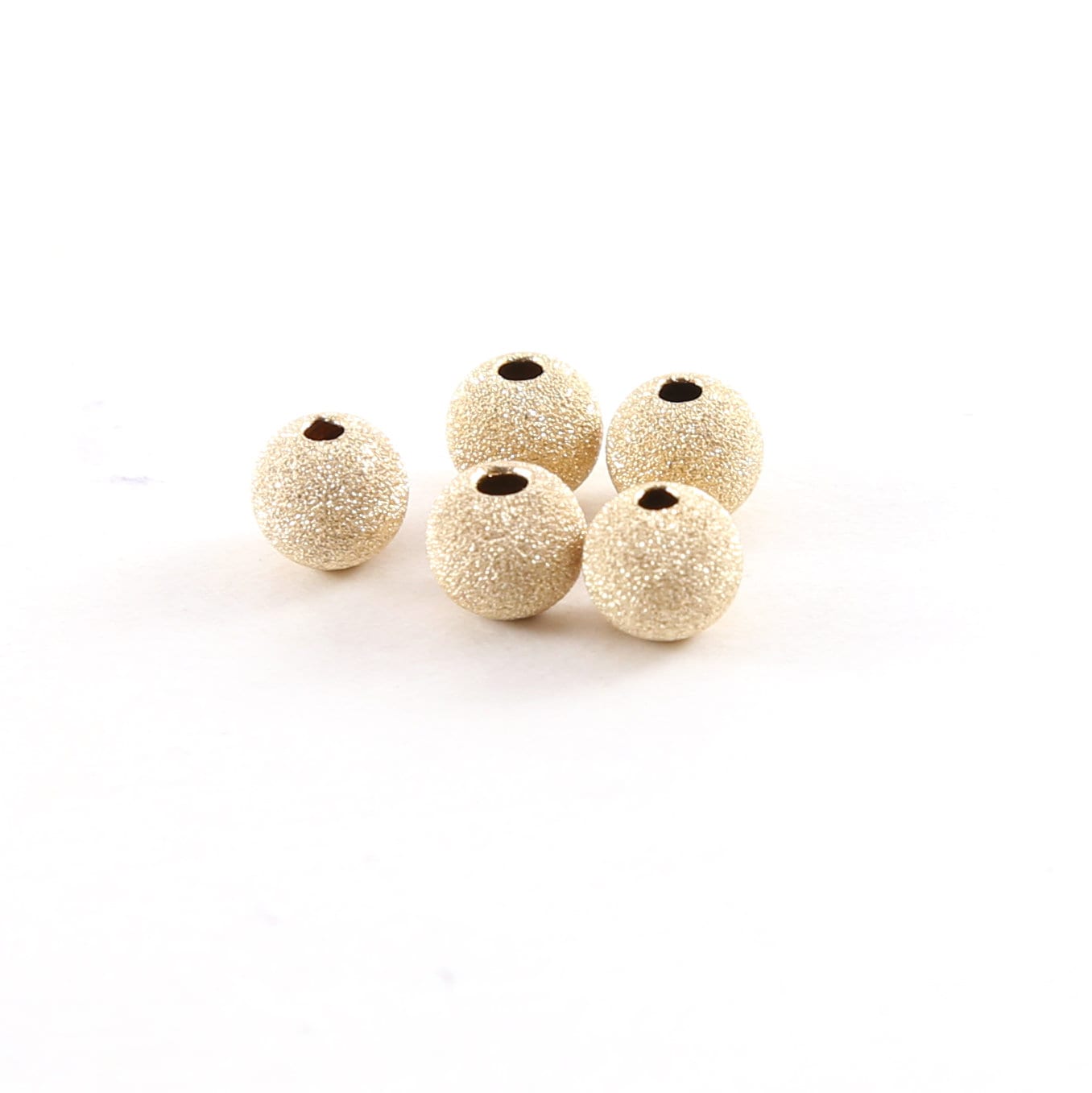 14K Gold Filled 6mm Stardust Bead Shiny Sparkle Seamless Round Spacer (5pc)