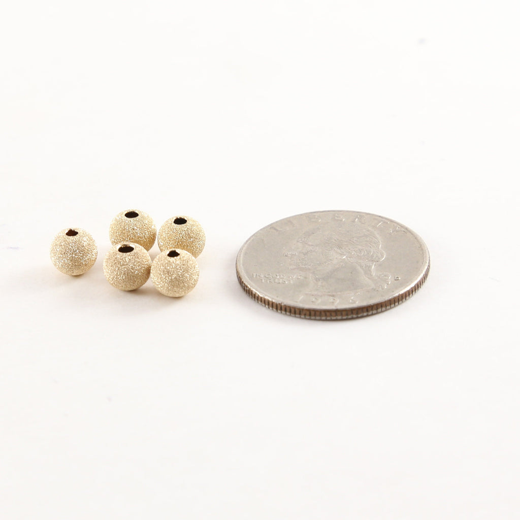 14K Gold Filled 6mm Stardust Bead Shiny Sparkle Seamless Round Spacer (5pc)