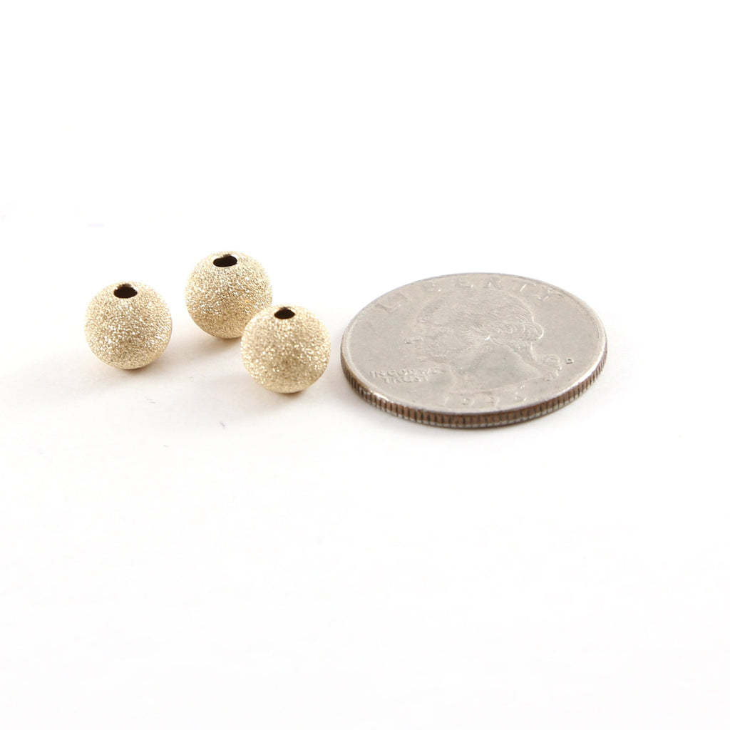 14K Gold Filled 8mm Stardust Bead Shiny Sparkle Seamless Round Spacer (3pc)