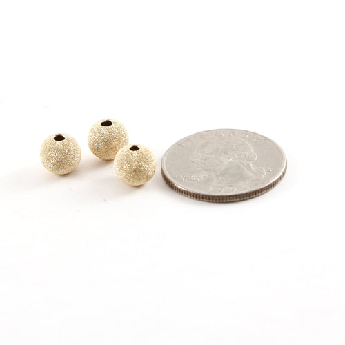 14K Gold Filled 8mm Stardust Bead Shiny Sparkle Seamless Round Spacer (3pc)