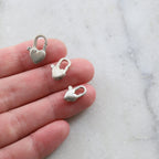 Sterling Silver . Padlock Heart Lobster Clasp 15mm 13mm 11mm Chain