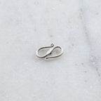 15mmx9mm Sterling Silver S Hook Clasp with Bali Style Ball Flower Design Chain