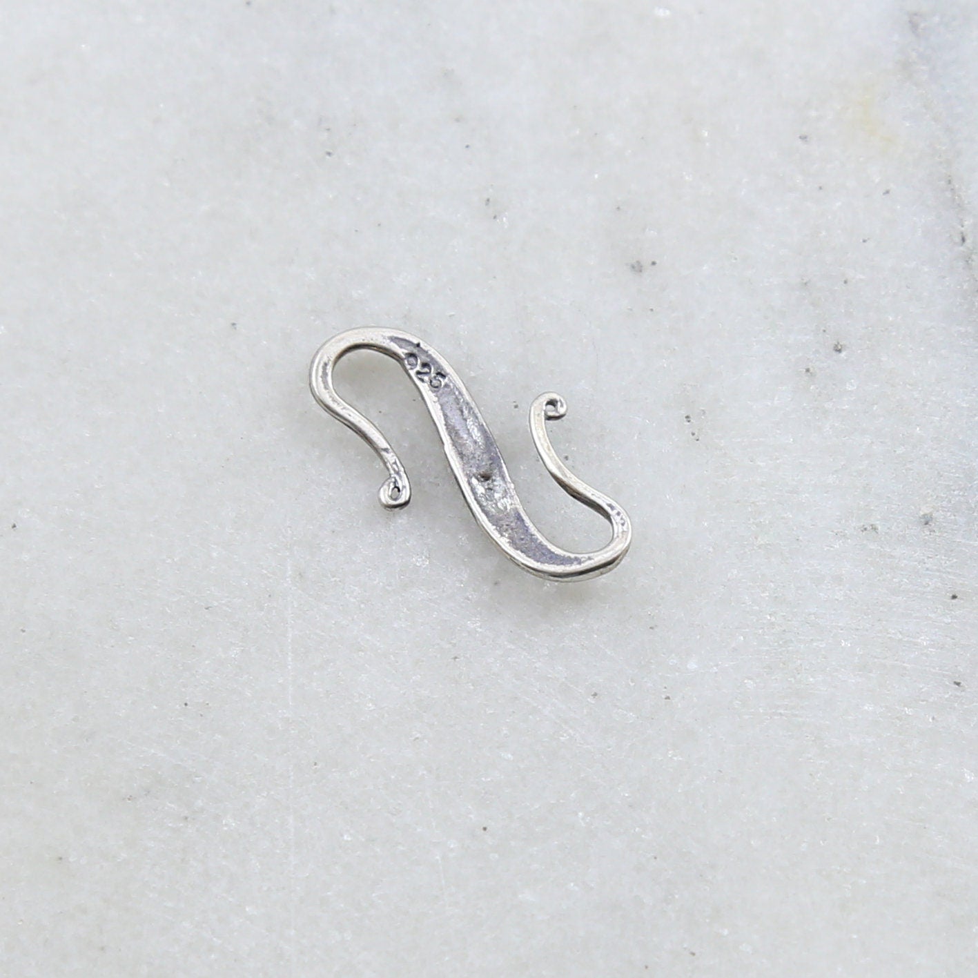 22mmx12mm Sterling Silver Large S Hook Clasp with Leaf Design Chain Findings