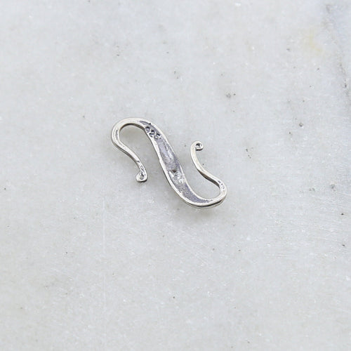 22mmx12mm Sterling Silver Large S Hook Clasp with Leaf Design Chain Findings