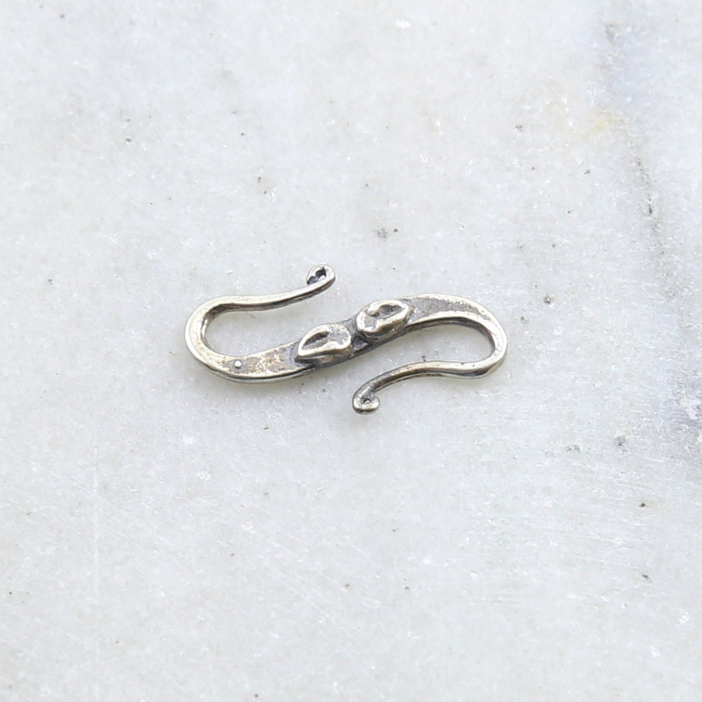 22mmx12mm Sterling Silver Large S Hook Clasp with Leaf Design Chain Findings