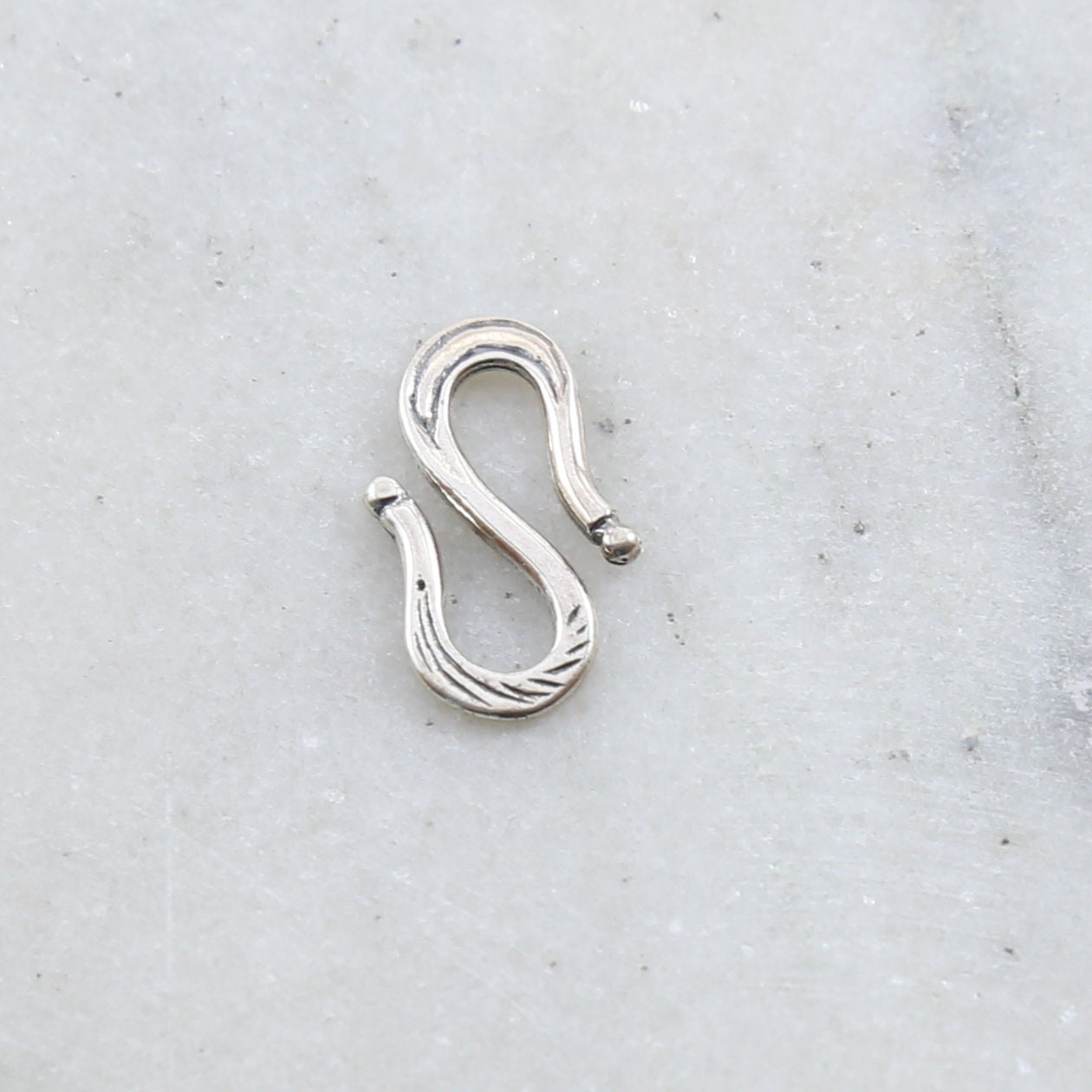 20mmx12mm Sterling Silver Large S Hook Clasp with Etched Design Chain Findings