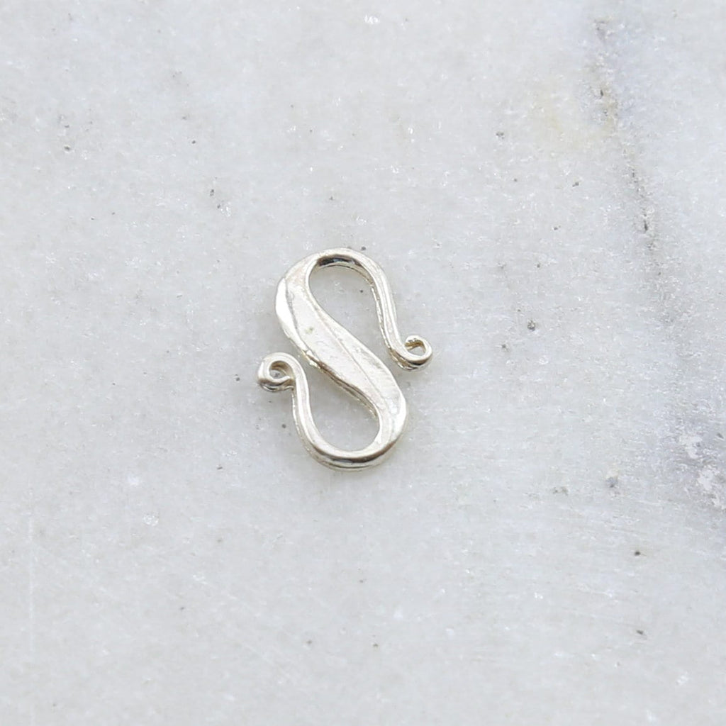 15mmx11mm Sterling Silver S Hook Clasp with Faceted Edge Design Chain Findings