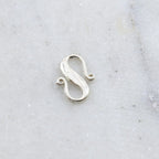 15mmx11mm Sterling Silver S Hook Clasp with Faceted Edge Design Chain Findings
