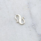 15mmx11mm Sterling Silver S Hook Clasp with Faceted Edge Design Chain Findings
