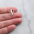 15mmx11mm Sterling Silver S Hook Clasp with Faceted Edge Design Chain Findings