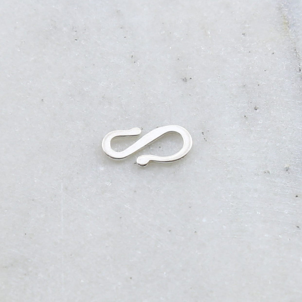 14mmx7mm Sterling Silver Small Smooth Flat Asymmetrical S Hook Clasp Chain