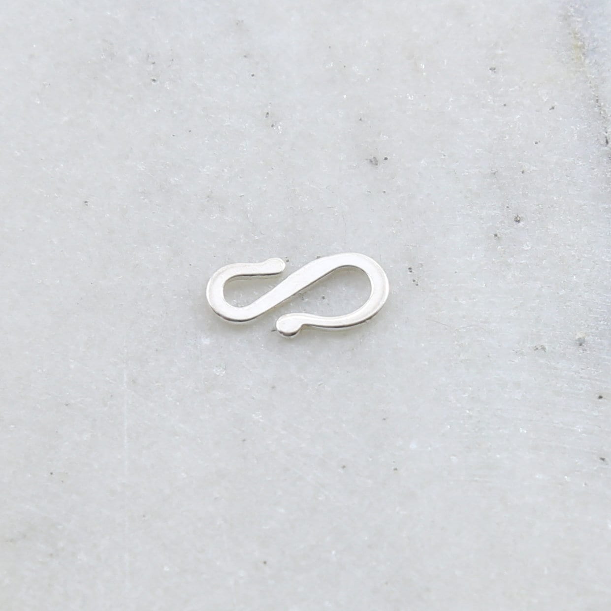14mmx7mm Sterling Silver Small Smooth Flat Asymmetrical S Hook Clasp Chain